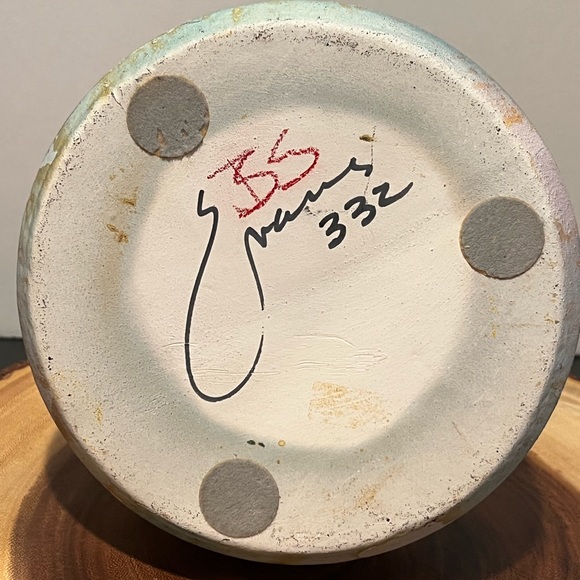 VTG Tony Evans Raku Pottery Pastel Vase/Bowl Signed MCM  Decor, #332 - Picture 9 of 9